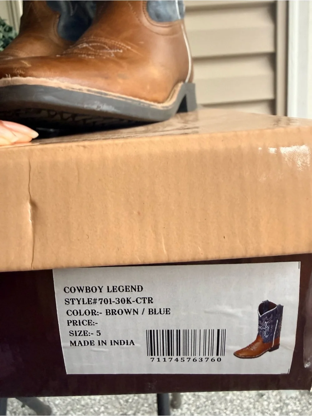 Little boys Two-Tone Western Cowboy Boots - Brown & Dark Gray